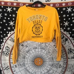 Yellow H&M Long Sleeve Crop Top Toronto Bears